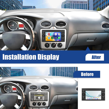 [2+64G] SIXWIN Android 13 autoraadio Ford C-Max/Galaxy/Connect/Fiesta/S-Max mudelitele koos Carplay/Android Auto/Mirrorlinkiga, 7-tolline mahtuvuslik puuteekraan WiFi, GPS, Bluetooth, FM/RDS EQ-ga