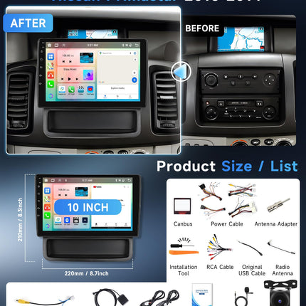 8-tuumaline 6+128G Android autoraadio Opel Vivaro A 87R Renault Trafic II Nissan Primastar 2010-2014 10,1-tolline traadita Carplay raadio Android Auto GPS WiFi peegli link Bluetooth FM/RDS/EQ tahavaatekaamera