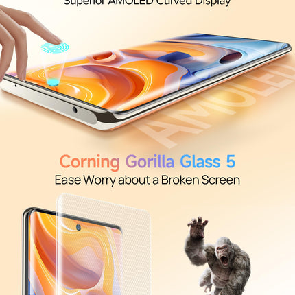 Ulefone Note 17 Pro lukustamata nutitelefon, 2.4K AMOLED 120Hz kumer ekraan, 108MP + 32MP kaamera, Android 13 nutitelefon, 24GB + 256GB Helio G99 33W kiirlaadimisega, 6.78-tolline FHD+ 5050mAh aku, oranž