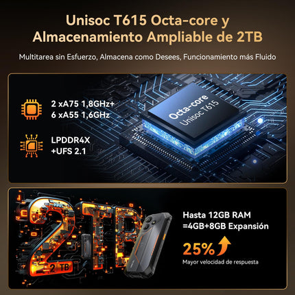 OSCAL Marine 2 lepinguta õuetelefon 2025, 11000mAh 12GB+64GB/2TB, Android 15 õuenutitelefon, 6.56" HD+ 90Hz, 16MP+8MP tehisintellektiga kaamera ehitusplatsi mobiiltelefon, IP69K veekindel, kahe SIM-kaardiga 4G/NFC/OTG/GPS