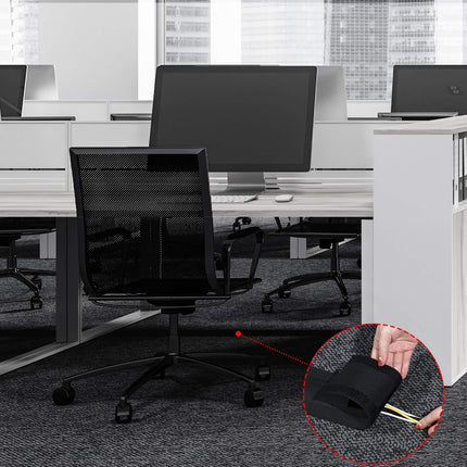 Cable Grip Floor Cable Cover Cords Cable Protector Cable Management for Commercial Office Carpets Only (Black, 6.8 m)