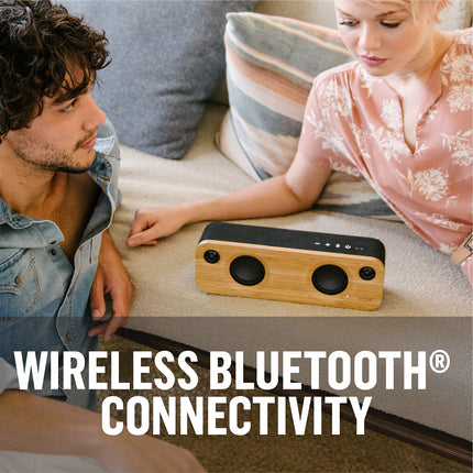 House of Marley Get Together Mini - portable Bluetooth speaker, 2.5'' subwoofer &amp; 1'' tweeter, 10 hrs battery life, Aux-in, USB charging, speakerphone for iPhone, iPad, Samsung etc. - Black