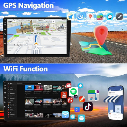 [2+64G] SIXWIN Android 13 autoraadio Ford Fiestale 2009-2017 koos Carplay/Android Auto/Mirrorlinkiga, 9-tolline mahtuvuslik puuteekraan, toetab WiFi/GPS/FM/Bluetoothi