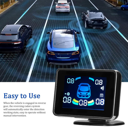 Shkalacar parkimisandur, eesmine ja tagumine tagurdamisabi 8 parkimisanduriga, kauguse tuvastamine, LCD-kauguse näidik, toetab akustilist hoiatust/summutit/vaigistust, parkimisandur 12V sõidukitele, valge