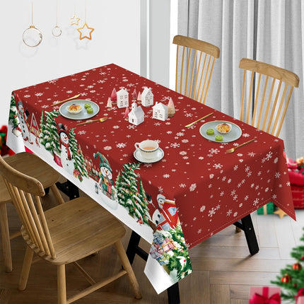 Arquiel jõululaudlina, lumememme punane jõulupuu laudlina, pestav ristkülikukujuline kergesti hooldatav laudlina köögipidude kaunistamiseks pulmafestivaliks (152 x 213 cm)