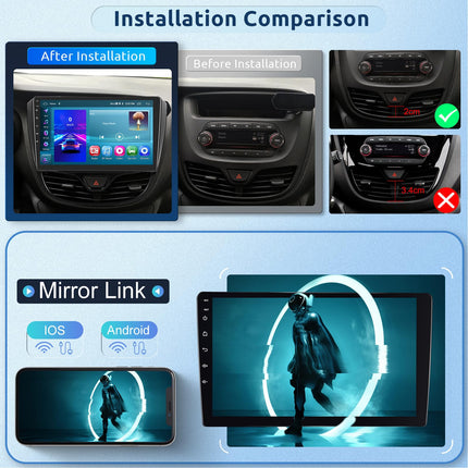 【2+64G】 Hodozzy Carplay autoraadio Opel Karlile 2017-2020 Android autoraadio 2 DIN navigatsiooniga, 10-tolline puutetundlik ekraan koos Android Auto/peegliühenduse/WiFi/GPS/RDS/FM/Bluetooth/USB-ga