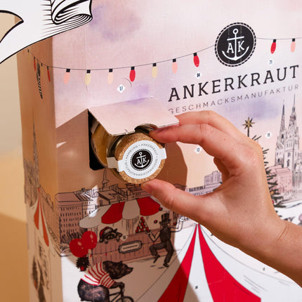 Ankerkraut Premium advendikalender 2024, klassikaline kalender | 24 vürtsiüllatust jõuluhooajaks | 1,7 kg vürtse kingituseks naistele, meestele ja teistele | Pilgupüüdja ​​koju
