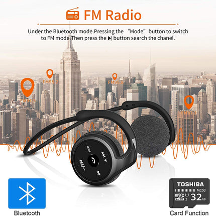 ARTINABS juhtmevabad kõrvaklapid FM-funktsiooniga, Bluetooth 5.0 kõrvaklapid, sportlikud, higikindlad, käed-vabad, TF-kaardi tugi, stereokõrvaklapid, mugavad, kerged, mikrofoniga, ühilduvad iPhone'iga ja