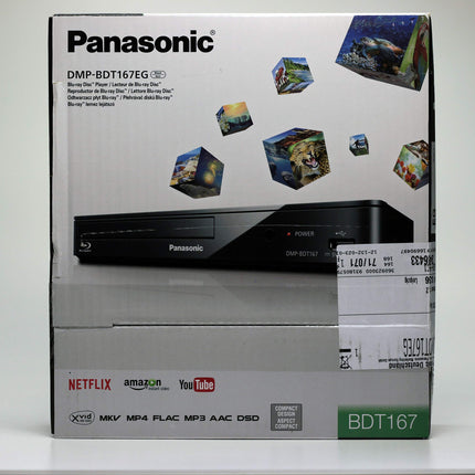 Panasonic DMP-BDT167EG kompaktne 3D Blu-ray mängija (Full HD ülesskaleerimine, internetirakendused, LAN-ühendus, USB, MKV taasesitus) must