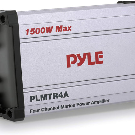 Pyle Audio võimendi autole, džiibile ja paadile, võimsusvõimendi autole – merele, džiibile ja autole, võimendi 4 kanaliga – vastupidav 4-kanaliline võimendi autovõimendina, veekindel 1500 vatti, auto võimsusvõimendi 13 cm