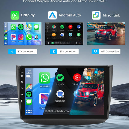 4+64G Android Car Radio for Mercedes Benz Viano 2004-2011/Vito 2010-2015 10 inch Radio with Wireless Carplay Android Auto GPS Mirror Link Bluetooth FM/RDS/DAB/DVR/EQ/USB Steering Wheel Control Rear View Camera