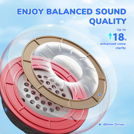 iClever Bluetooth headphones for kids, 60-hour battery life, 74/85 dBA volume limit, stereo sound, Type-C, Bluetooth 5.4, wireless over-ear children's headphones with microphone for tablet/travel