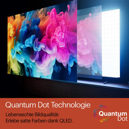 Grundig 43 VOE 84 Q 43-tolline (108 cm) QLED-teler, VPI 1800, Google TV, 4K UHD, Dolby Vision, HDR10+, filmipildi täiustamine, sisseehitatud Chromecast, Bluetooth, nutiteler, must