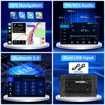 Fuluku 4+64G Android Car Radio for Peugeot 207 2006 2007 2008 2009 2010 2011 2012 2013 2014 2015 with Wireless Carplay&amp;Android Auto, 9'' Touch Screen Radio Bluetooth 5.0/GPS/Rear View Camera/FM/WiFi/SWC