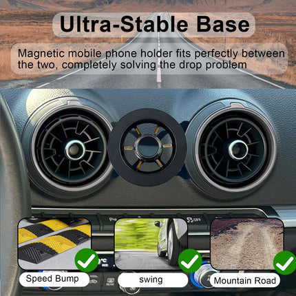 MICMXMO magnetiline telefonihoidik, mis ühildub Audi A3 8V (2014-2019) mudelitega, MagSafe Car Accessories'ile, sobib telefonihoidikule auto õhutusavasse, iPhone 16/15/14/13/12 nutitelefonidele, must