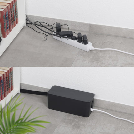 RICOO kaablikarp, kaablihalduskarp Z3201-B, kaablikorraldajakarp 32 x 13,5 x 12,7 cm, hoiukarp pikendusjuhete, adapterite ja kaablite peitmiseks, kaablikoguja, must