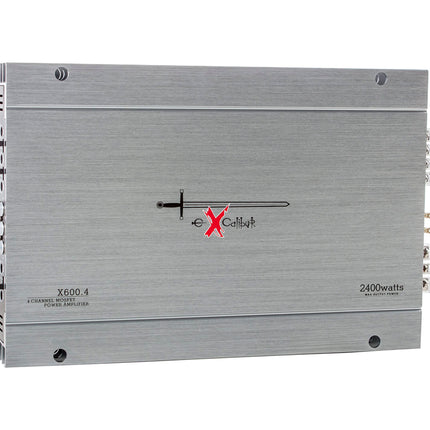 Excalibur X600.4 - autovõimendi 4 kanaliga - 4x 600-vatine Mosfet HiFi autovõimendi bassivõimendiga - maksimaalselt 2400 vatti - 2 oomi muudetava sagedusjaotusega, hõbedane