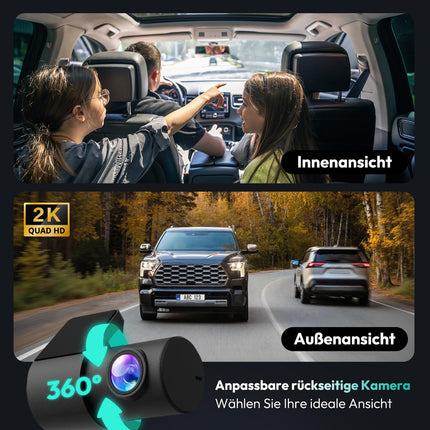 BOTSLAB auto armatuurlaud esi-taga, 4K auto armatuurlaud GPS WiFi-ga, topelt autokaamera 64GB SD-kaardiga, ADAS, öönägemine, 170° lainurk, WDR, 2.45" IPS, 24/7 parkimise jälgimine, tsükkelsalvestus