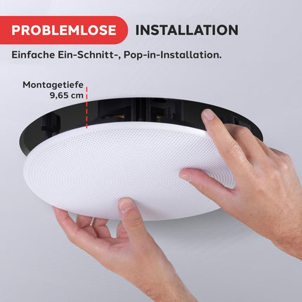 Pyle laekõlarid, sisseehitatud kõlarid, 250W laekõlarid Bluetoothiga, 2-ribalised kõlarid, seinakõlarid, 25 cm, lamedad kõlarid, ümmargused, laekõlarid, 28 cm, koju/kontorisse