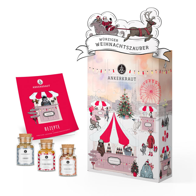 Ankerkraut Premium advendikalender 2024, klassikaline kalender | 24 vürtsiüllatust jõuluhooajaks | 1,7 kg vürtse kingituseks naistele, meestele ja teistele | Pilgupüüdja ​​koju