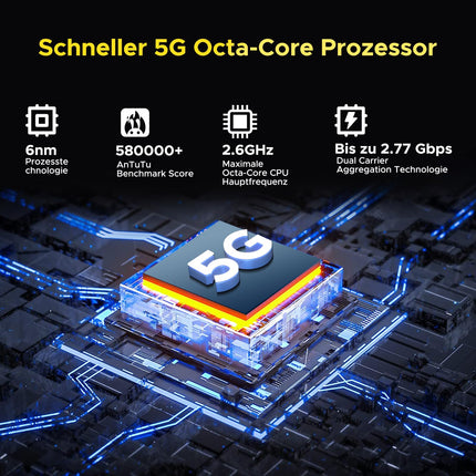 DOOGEE S200 Outdoor Handy Ohne Vertrag 5G, 10100mAh Outdoor Smartphone Android 14, 32GB+256GB Baustellenhandy, 1.32" AMOLED Heckdisplay 6.72” FHD+ 120Hz, 100MP+20MP, IP68/ Fingerabdruck/Dual SIM/NFC