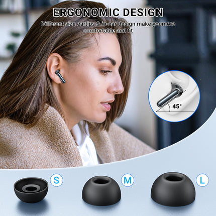 AOVOCE Bluetooth-kõrvaklapid, juhtmevabad Bluetooth 5.3 spordisisesed kõrvaklapid 4X ENC-mikrofoniga, basstereo ja 42-tunnise mänguajaga, IPX7 veekindlad kõrvaklapid, LED-akunäidik