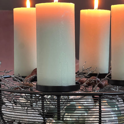 Brandsseller Advent wreath Ø 36.5 cm | Christmas wreath | Candle holder | Advent basket | Christmas decoration | Metal | Black