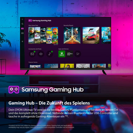 DYON ULTIMAX 50U-TI - 50-tolline (126 cm) televiisor (4K Ultra HD nutiteler, Tizen OS, kolmekordne tuuner (DVB-C/-S2/-T2), Samsung Smart &amp; Gaming Hub, Prime Video, Netflix, Disney+) [2025]