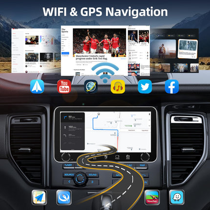 [2+64G] 10,36-tolline Android 15 1-din puutetundliku ekraaniga autoraadio, 1-din IPS-puutetundliku ekraaniga raadio - juhtmevaba Carplay ja Android Auto, WiFi, GPS, jagatud ekraan, Mirror Link, SWC + AHD tahavaatekaamera
