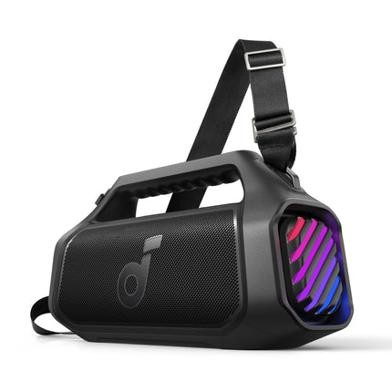 Soundcore Boom 2 Plus Outdoor Speaker, 140W, 2+2 Channel, BassUp 2.0, 20h, Fast Charging, IPX7 Waterproof, RGB Lights, USB-C, Power Bank, BT 5.3, Portable Bluetooth Speaker, Camping