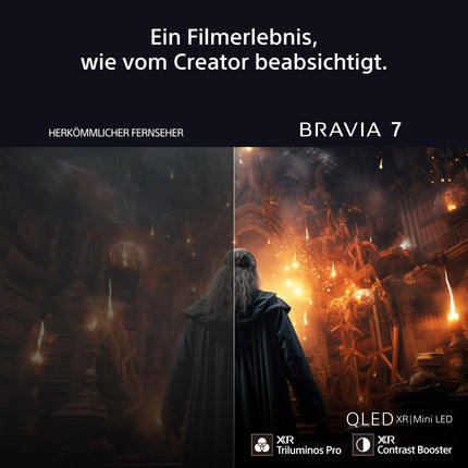 Sony BRAVIA 7 QLED (XR l Mini LED) 75-tolline 4K HDR Google'i nutiteler (2024) | Mängufunktsioonid, IMAX, Dolby Vision Atmos, Chromecast, AirPlay, 120Hz 75XR70