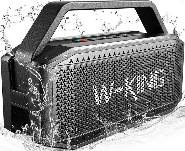 W-KING Bluetooth Speaker Box Large (100W peak) 60W Music Box Bluetooth Box, IPX6 Portable Speaker Outdoor Party Soundbox Boombox/Ex-large Passive Radiator Deep Bass/PowerBank/40H/TF/AUX/EQ