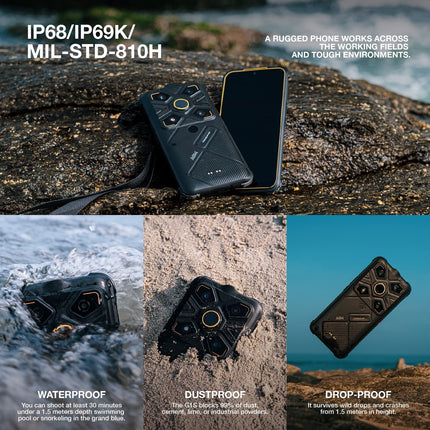 AGM Glory G1S välistingimustes kasutatav 5G mobiiltelefon, termokaamera 256 x 192 IR-eraldusvõime 25Hz, Snapdragon 480 8GB/128GB 20MP öönägemiskaamera 6.53" FHD+ 5500mAh, välistingimustes kasutatav nutitelefon ilma lepinguta Android 11 must