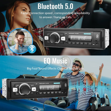 Hodozzy DAB+/DAB autoraadio 1 DIN Bluetooth 5.0, 2xUSB/SD/EQ/Aux-sisend, roolil juhtimine, käed-vabad süsteem, MP3-mängija, 25W*4