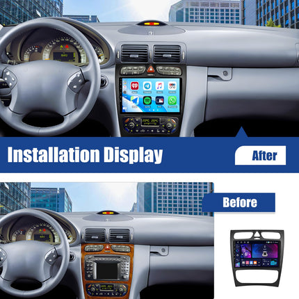 [4+64G] SIXWIN Android 13 autoraadio CarPlay/Android Auto/peegliühendusega Mercedes-Benz C-klassile/CLK-le (2002-2004), 9-tolline HD puuteekraan, WiFi, GPS, Bluetooth 5.0, FM/RDS 32EQ tugi