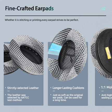 Wzsipodi jahutusgeel QuietComfort 35 / QC 35ii vahetuskõrvapadjad Bose kõrvaklappidele, ühilduvad Bose QC45 QC35 QC25 QC2 QC15 / Around-Ear 2 AE2i AE2w / SoundTrue ja SoundLink seeriaga (hall kangas)