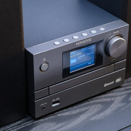 Kenwood M-525DAB - Mikro HiFi-süsteem CD, USB, DAB+ ja Bluetoothi ​​heli voogedastusega, 6,1 cm TFT värviline ekraan, kaugjuhtimispult