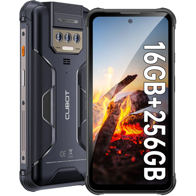 CUBOT Kingkong Power (2023) nutitelefon Android 13, 16GB(8+8)/256GB, 10600mAh(33W), 6,5" FHD+ välistingimustes kasutatav mobiiltelefon ilma lepinguta ja pimestava taskulambiga, 48MP+20MP öönägemisvõime, IP68/kaks 4G SIM-kaarti/NFC/GPS