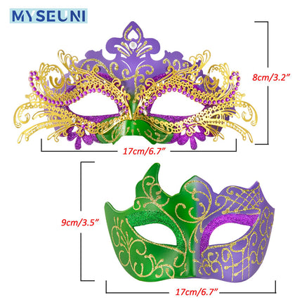 MYSEUNI karnevalimask naistele ja meestele, Veneetsia karnevalimask, läikivate kividega mask, peomaski komplekt, Mardi Gras