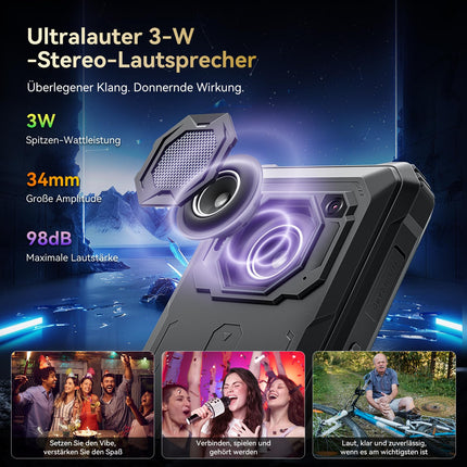 Blackview BV6200 Plus õuetelefon 11000mAh 24GB+256GB/2TB, Android 14 õuetelefon ilma lepinguta, 98DB kõlar, 6.56" 90Hz, IP69K veekindel, ehitusplatsi telefon, 16MP+13MP/kaks 4G/OTG/GPS/NFC