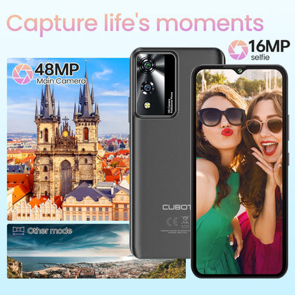 CUBOT A10 lukustamata telefon, 12(4+8) GB + 128 GB / 1 TB, Android 14 nutitelefon, 6,56-tolline HD+ / 90Hz ekraan, 48MP + 16MP kaamera, 5100mAh, kahe SIM-kaardiga 4G lukustamata telefonid, Face ID/GPS/OTG