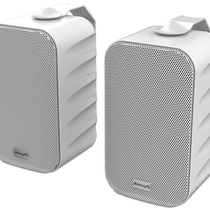 Audibax Delta 52 BT valge Bluetooth-kõlar, suure jõudlusega aktiivne seinakõlar, Bluetooth-ühilduv, kõrgsagedusvahemik (80 Hz–20 kHz), ruumiline heli