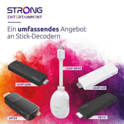 STRONG Leap-Neve 4K UHD Google TV voogedastuspulk Etherneti pordiga, 2 GB muutmälu + 16 GB mälu, WiFi 6, Android 12, integreeritud Chromecast, Google Assistant, Dolby Atmos ja Dolby Vision