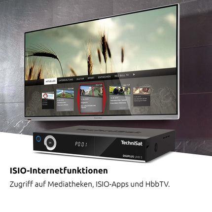 TechniSat DIGIPLUS UHD S - 4K satelliitvastuvõtja kahe tuuneriga (DVB-S, DVB-S2, PVR salvestusfunktsioon, WLAN, LAN, CI-Plus, USB) must
