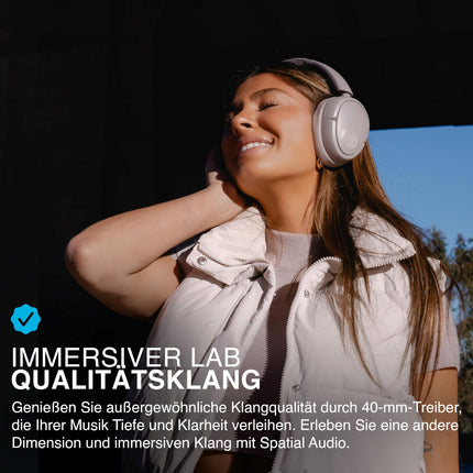 JLab JBuds LUX ANC nutikad mürasummutavad kõrvaklapid - kõrvapealsed Bluetooth-juhtmevabad kõrvaklapid mikrofoni ja aktiivse mürasummutusega, üle 70 tunni mänguaega, kokkupandavad Bluetooth-kõrvaklapid, malva