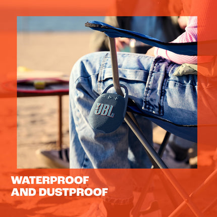 JBL Clip 5 - Blue – Portable Bluetooth speaker with JBL Pro Sound, deep bass, and playtime boost – Waterproof and dustproof – 12-hour battery life