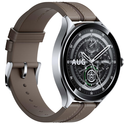 Xiaomi Watch 2 Pro - Bluetooth® hõbedane ümbris pruuni nahkrihmaga