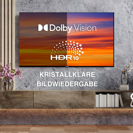 Telefunken QLED-teler 50-tolline nutiteler VIDAA QU50VP750S 4K UHD-teler, HDR-teler Dolby Visioni, Dolby Atmose, kolmekordse tuuneri ja 6-kuulise HD+ garantiiga, must LED-teler