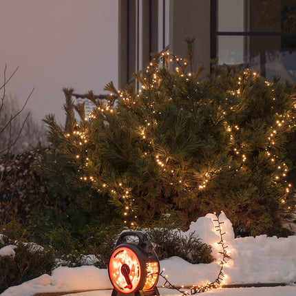 Konstsmide Micro LED Compactlights valguskett kaablirulliga, must-punane, 400 merevaigukollast dioodi, 30V väline trafo, 6W, must kaabel - 3844-800