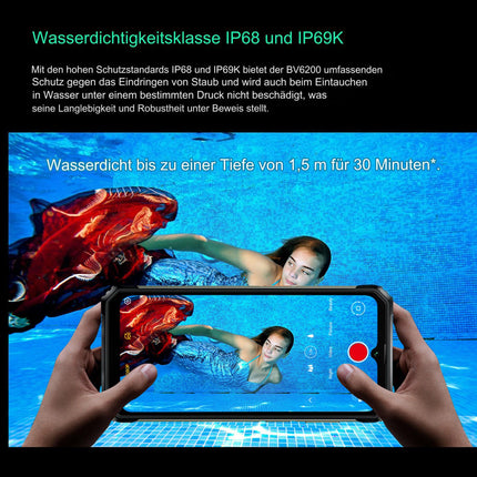 Blackview BV6200 - õuemobiiltelefon - nutitelefon 6,5-tollise ekraaniga - 64 GB ROM, 4 GB RAM - Android 13 - võimas 13 000 mAh aku - 13 MP kaamera - must